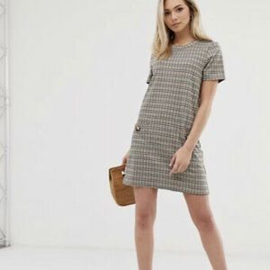 ZARA Trafaluc Plaid Shift Dress